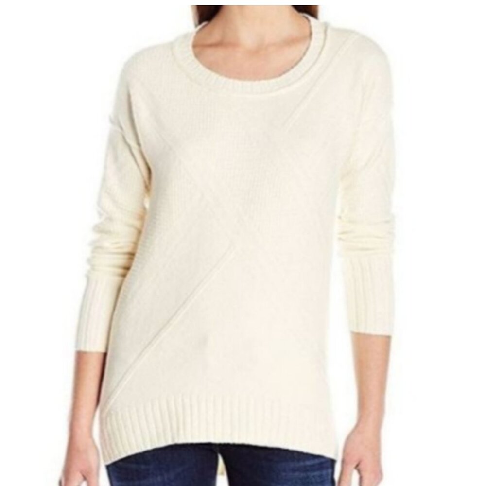 Calvin Klein Jeans Ivory/Cream Textured High Low Hem Tunic Sweater – Size Medium